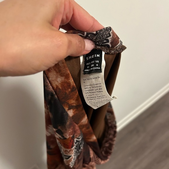 Brown and Black Patterned Top - Picture 4 of 5